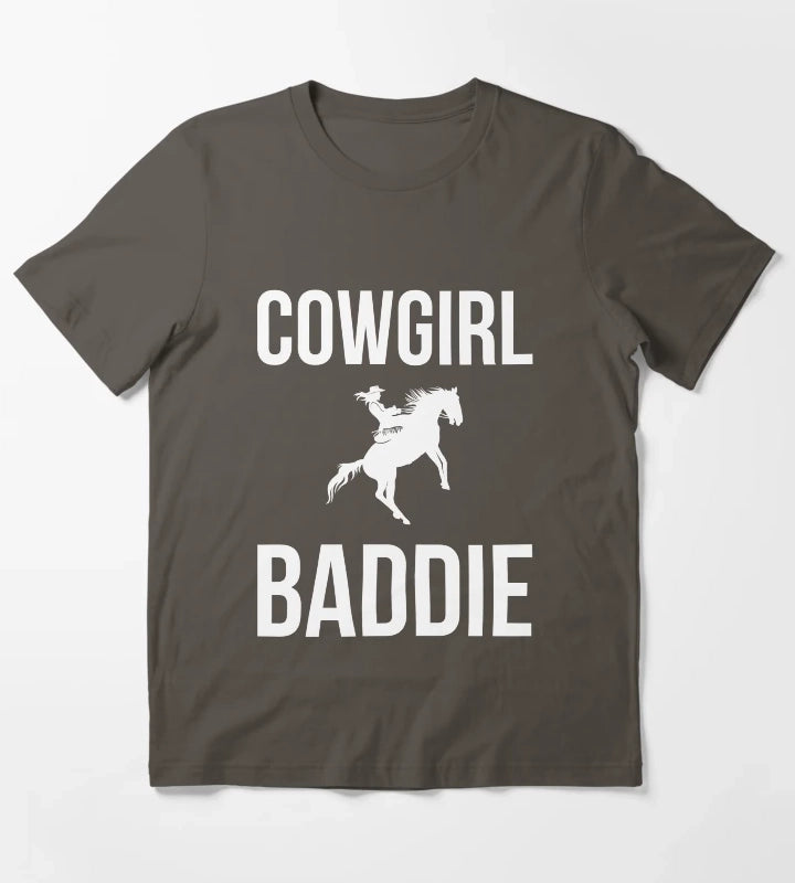 Cowgirl Baddie Western Rodeo Style Outfit horse cool T-Shirt Dark Grey
