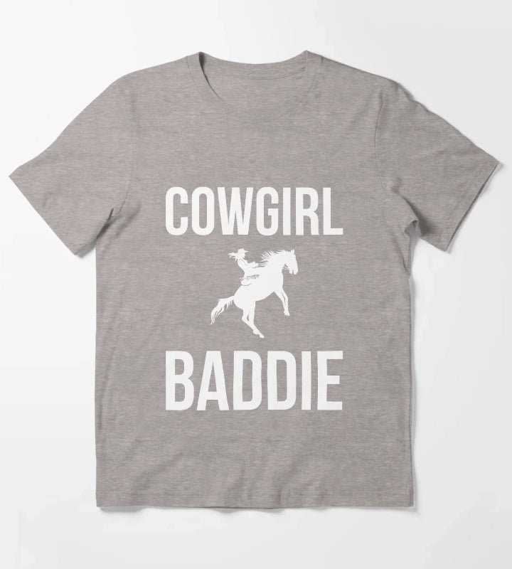 Cowgirl Baddie Western Rodeo Style Outfit horse cool T-Shirt Heather Grey