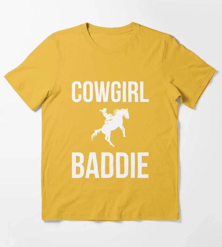 Cowgirl Baddie Western Rodeo Style Outfit horse cool T-Shirt Yellow