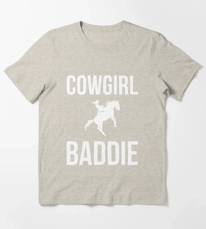 Cowgirl Baddie Western Rodeo Style Outfit horse cool T-Shirt Cream