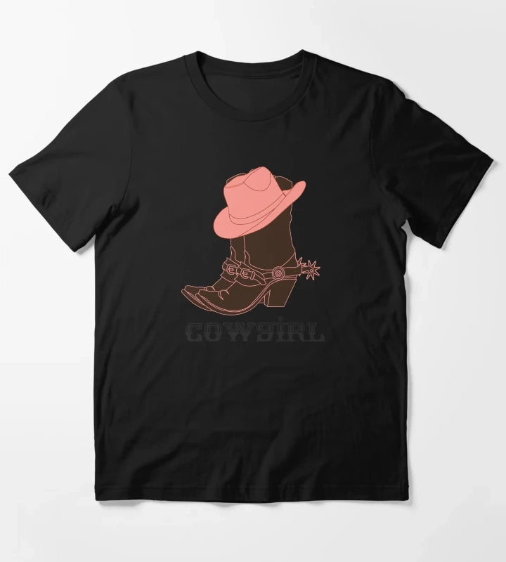Cowgirl Boots and Cowboy Hat Retro Cowgirl T-Shirt