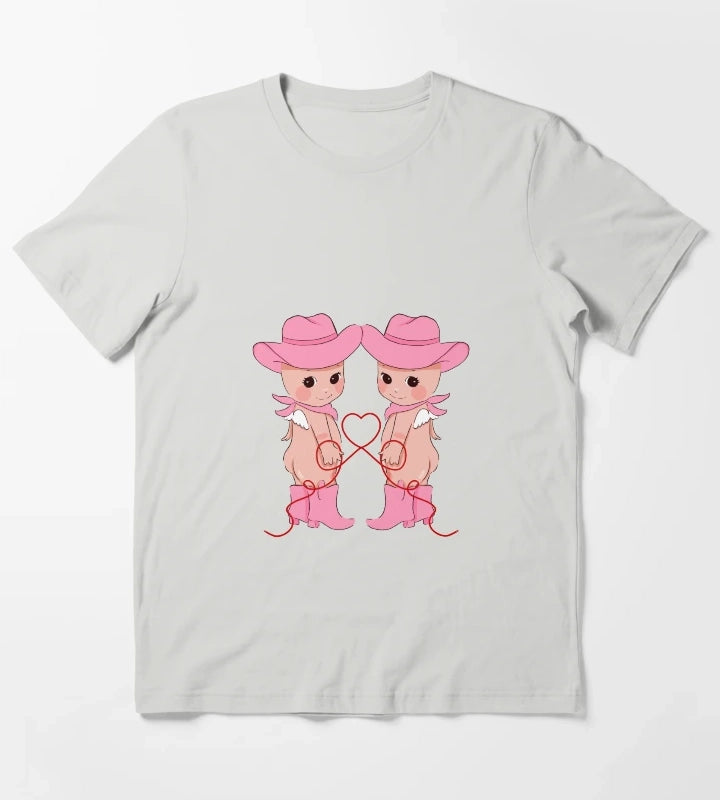 Cowgirl Cherubs Pink Cowgirl T-Shirt Light Grey