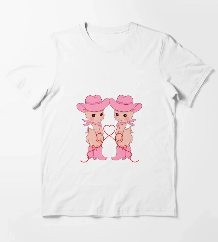 Cowgirl Cherubs Pink Cowgirl T-Shirt White
