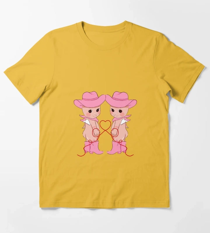 Cowgirl Cherubs Pink Cowgirl T-Shirt Yellow