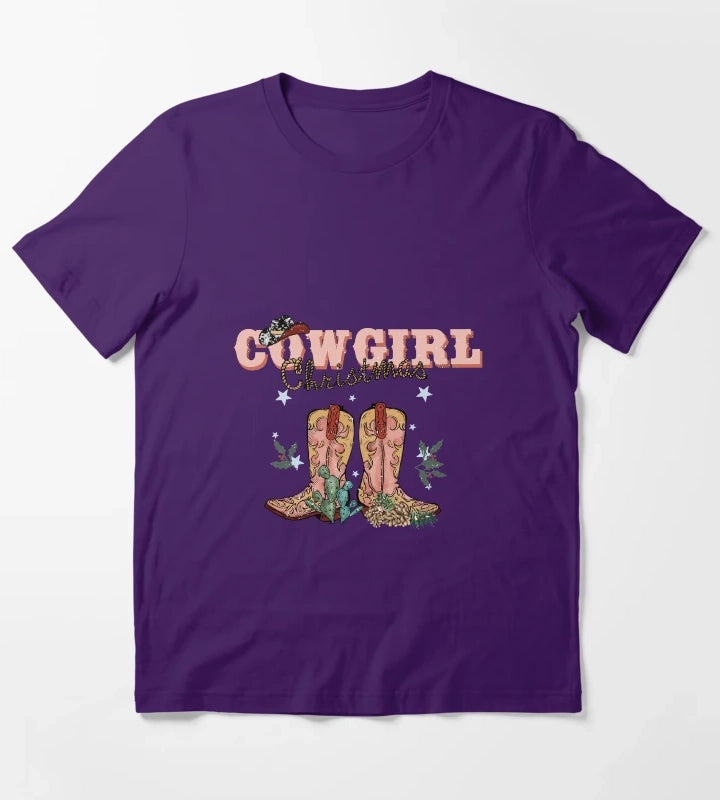 Cowgirl Christmas T-Shirt Purple