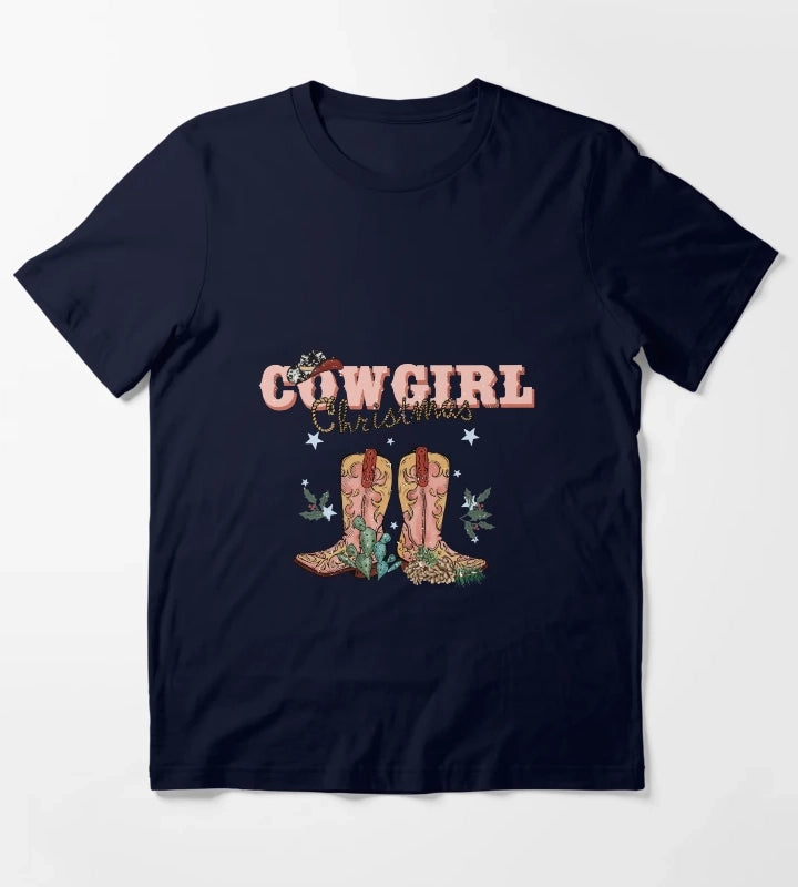 Cowgirl Christmas T-Shirt Navy