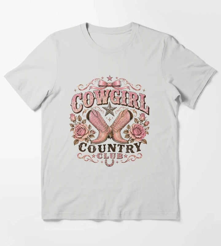Cowgirl Country Club T-Shirt Light Grey