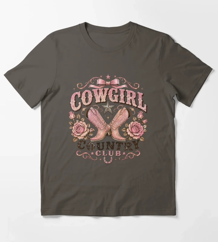 Cowgirl Country Club T-Shirt Dark Grey