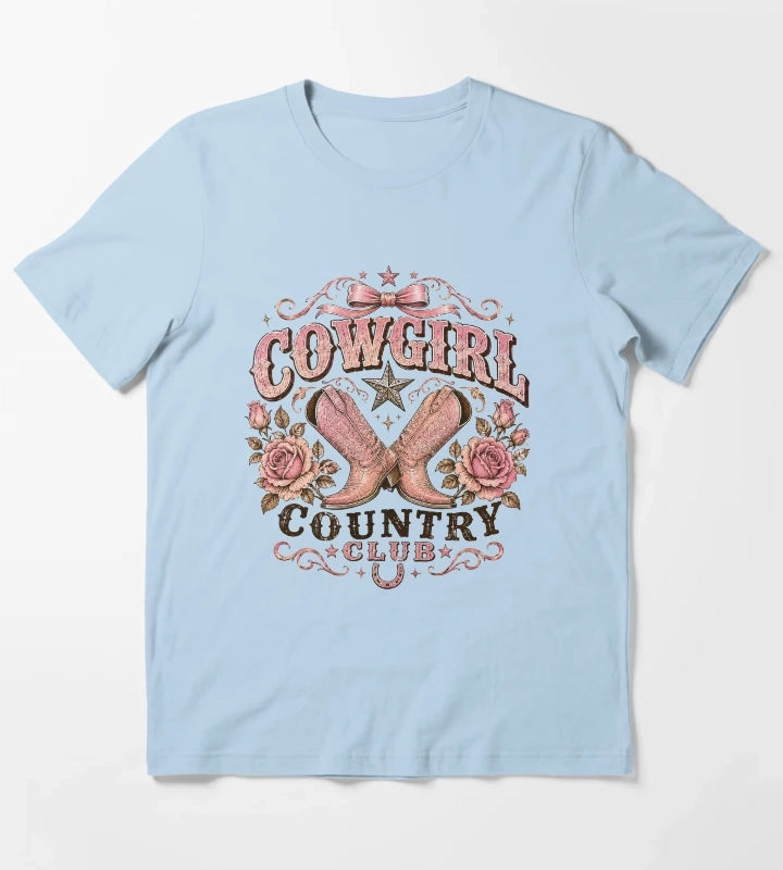 Cowgirl Country Club T-Shirt Sky Blue
