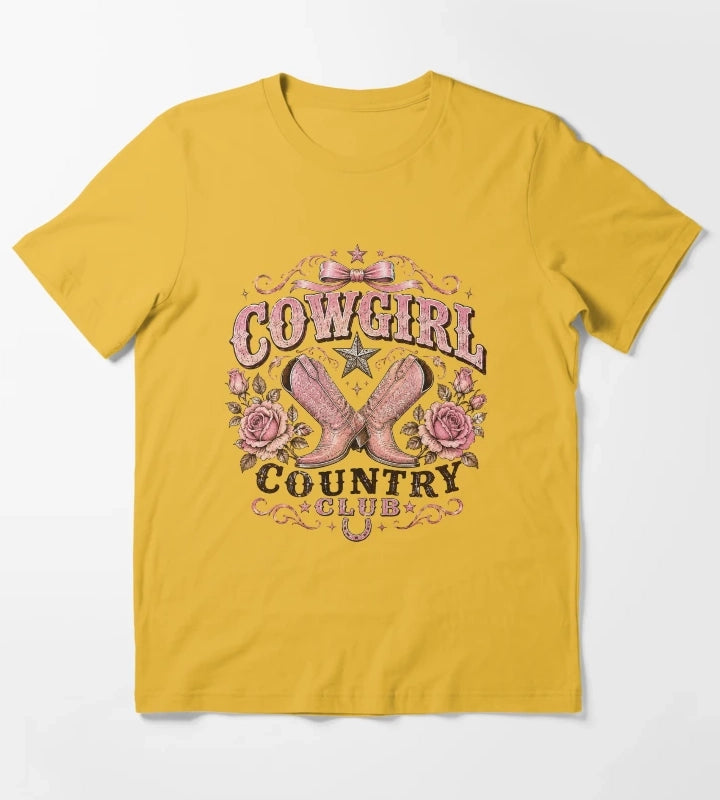 Cowgirl Country Club T-Shirt Yellow