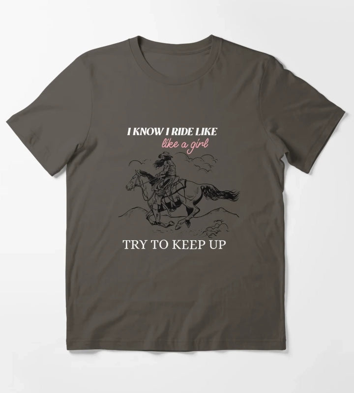 Cowgirl Design T-Shirt Dark Grey
