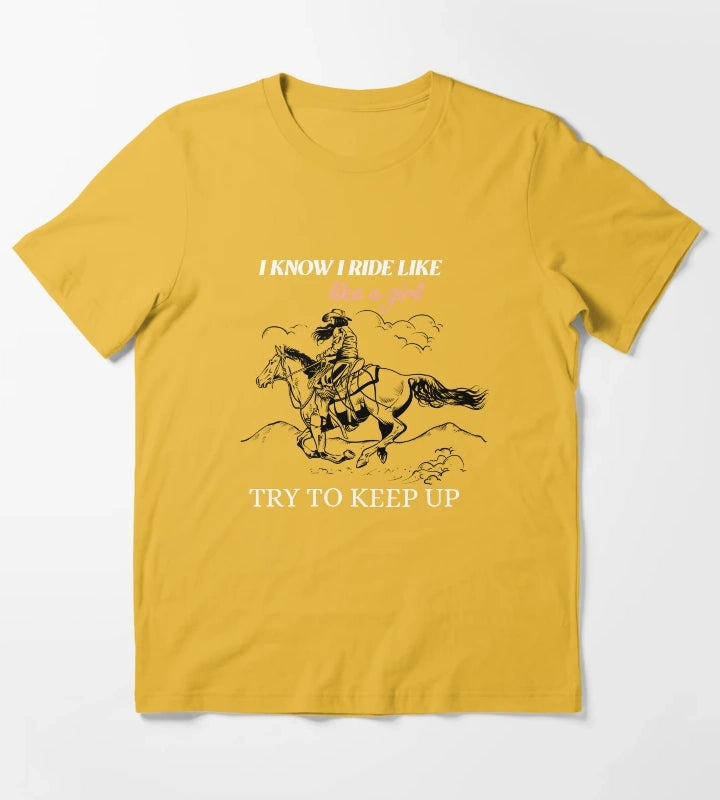 Cowgirl Design T-Shirt Yellow