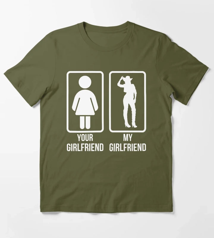 Cowgirl Girlfriend T-Shirt Olive Green