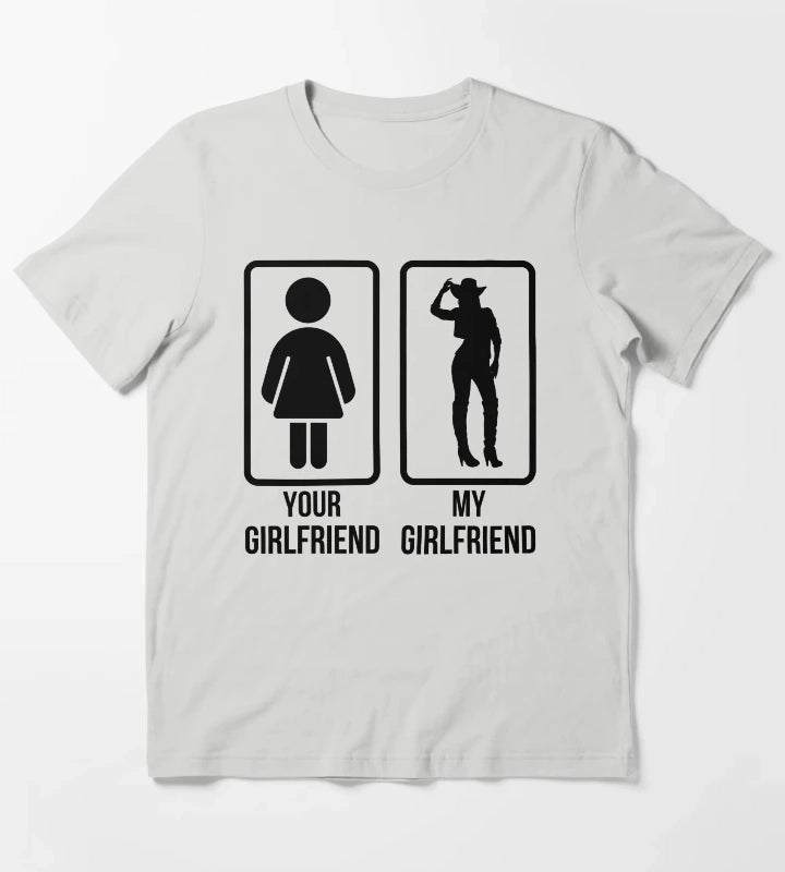 Cowgirl Girlfriend western Lifestyle T-Shirt Light Grey