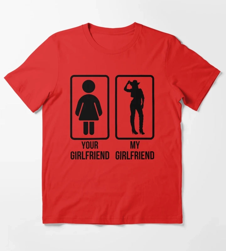 Cowgirl Girlfriend western Lifestyle T-Shirt Red