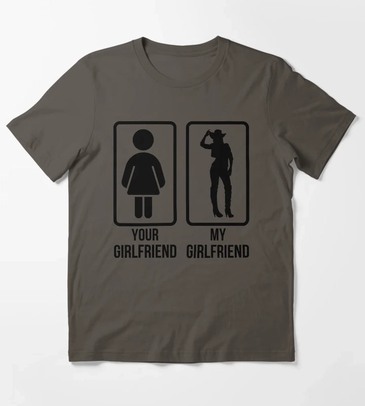 Cowgirl Girlfriend western Lifestyle T-Shirt Dark Grey