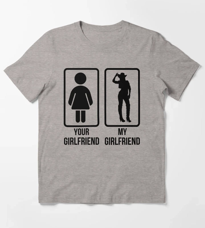 Cowgirl Girlfriend western Lifestyle T-Shirt Heather Grey