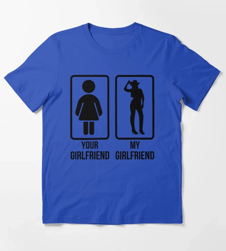 Cowgirl Girlfriend western Lifestyle T-Shirt Blue