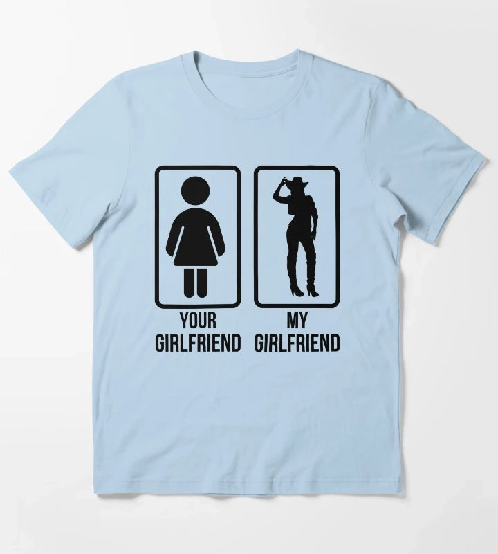 Cowgirl Girlfriend western Lifestyle T-Shirt Sky Blue