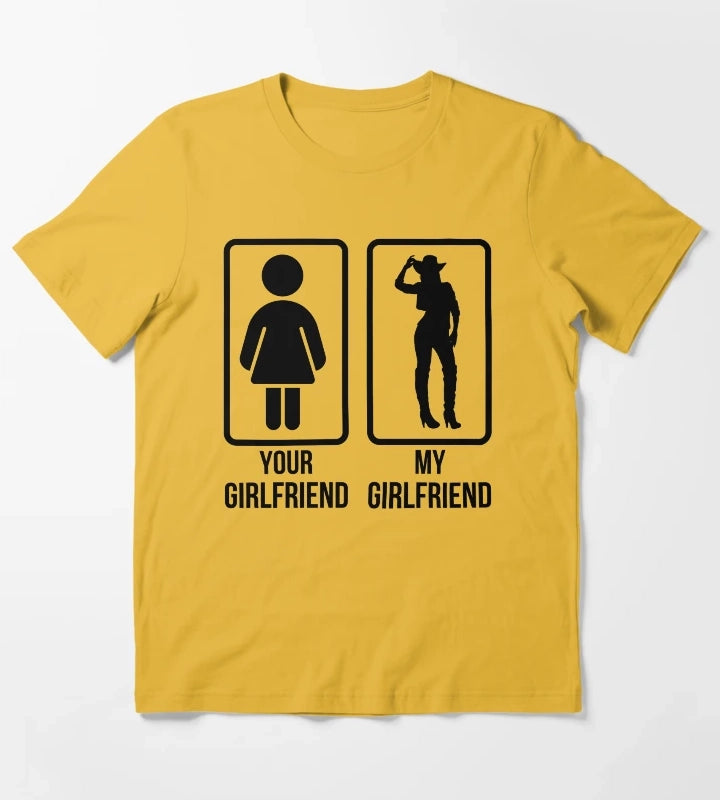 Cowgirl Girlfriend western Lifestyle T-Shirt Yellow