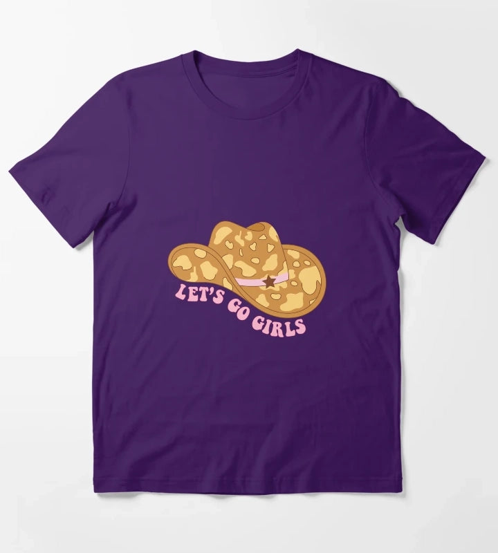 Cowgirl Hat Lets Go Girls T-Shirt Purple