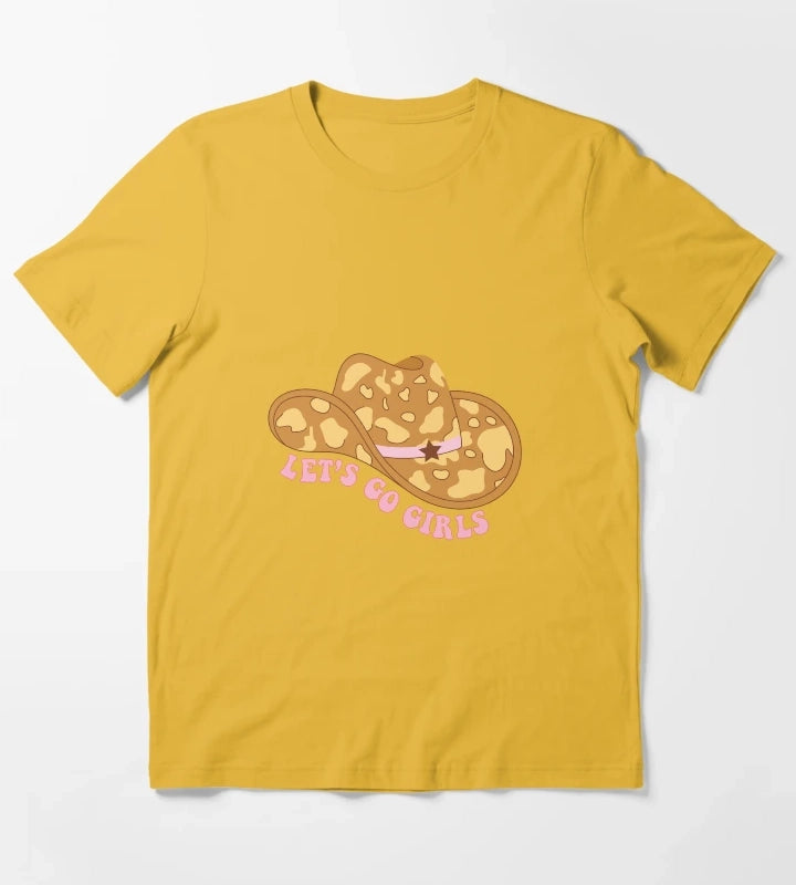 Cowgirl Hat Lets Go Girls T-Shirt Yellow