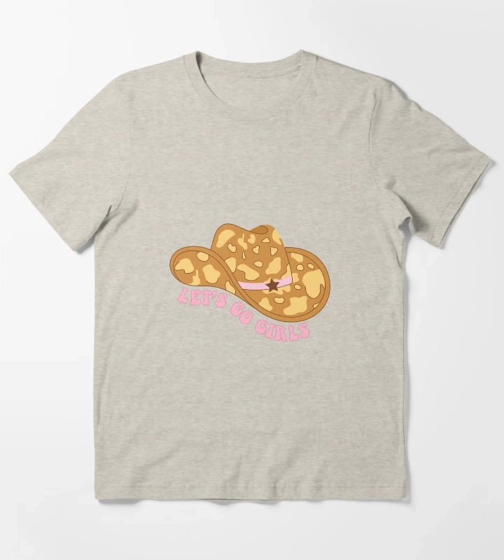 Cowgirl Hat Lets Go Girls T-Shirt Cream