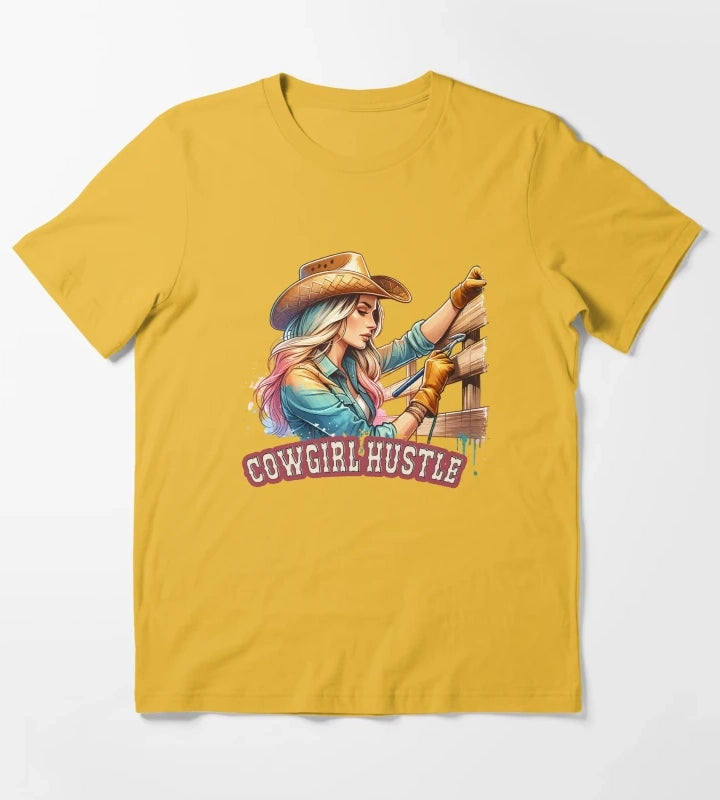 Cowgirl Hustle Spirit Apparel Mugs Stickers More T-Shirt Yellow
