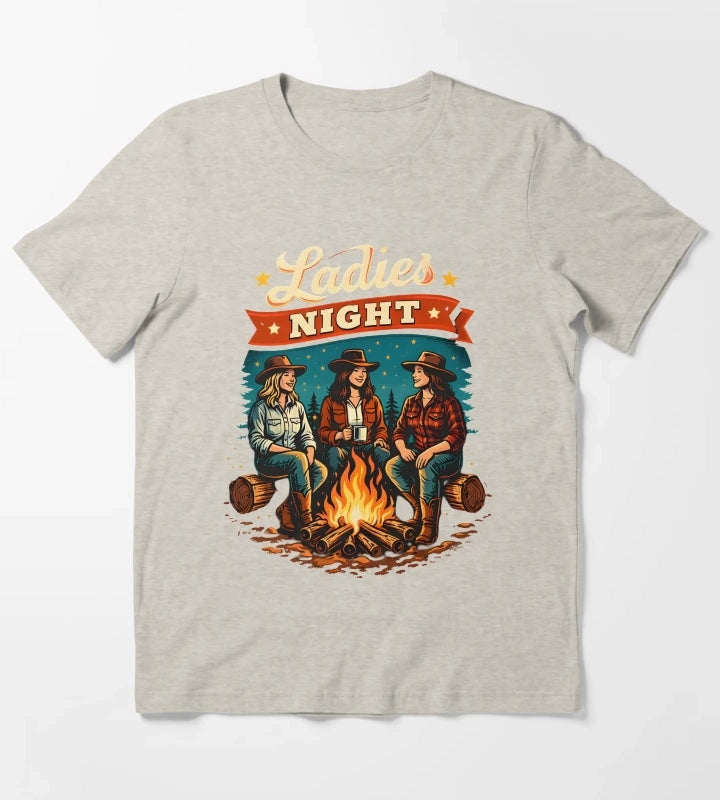 Cowgirl Ladies Night Campfire T-Shirt Cream