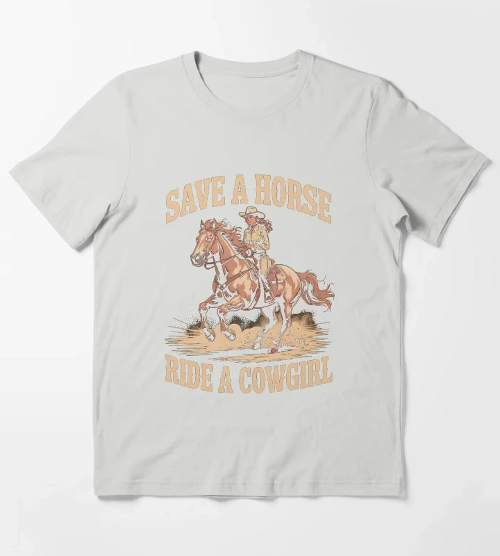 Cowgirl Lesbian Pride T-Shirt Light Grey