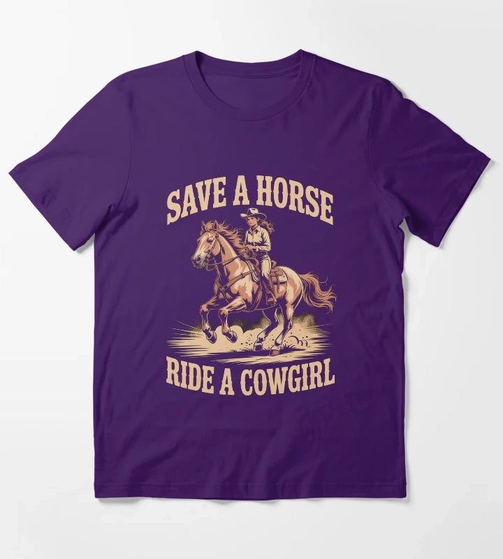 Cowgirl Lesbian Pride T-Shirt Purple