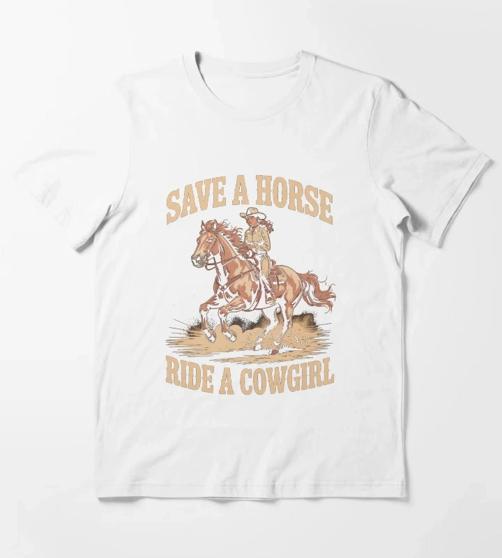 Cowgirl Lesbian Pride T-Shirt White