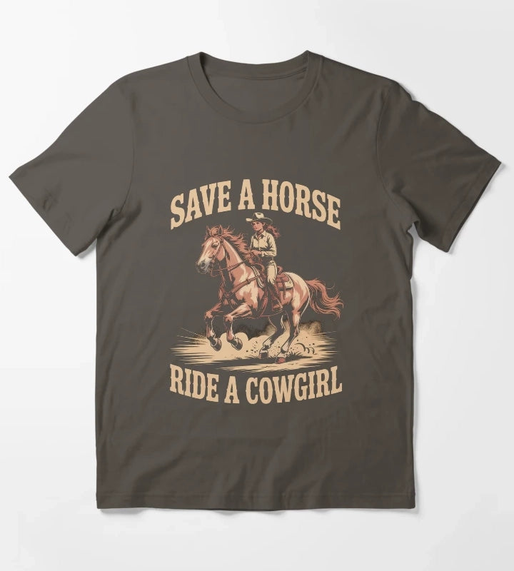 Cowgirl Lesbian Pride T-Shirt Dark Grey
