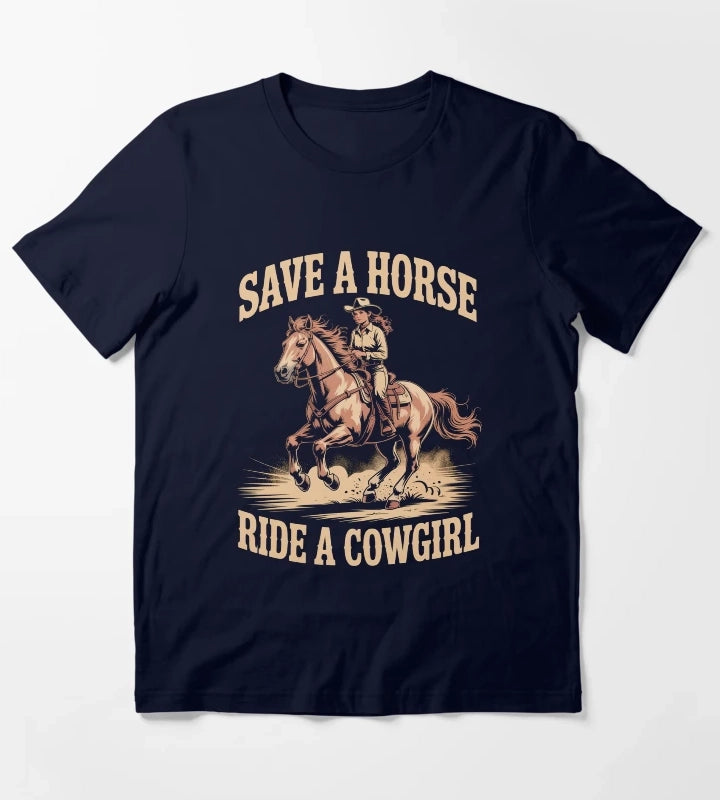 Cowgirl Lesbian Pride T-Shirt Navy