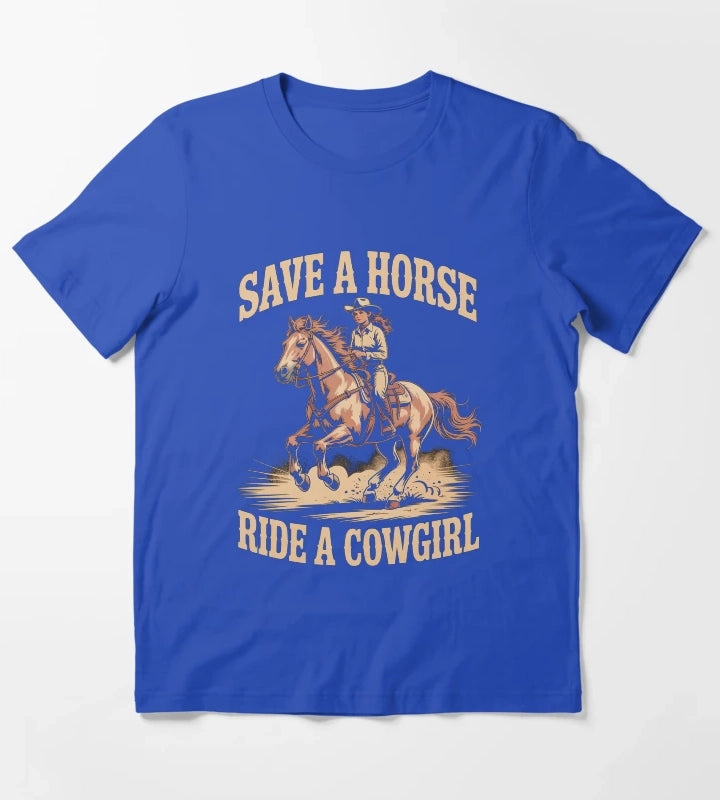 Cowgirl Lesbian Pride T-Shirt Blue