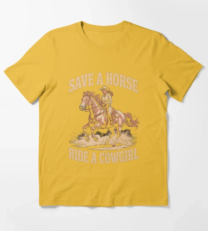 Cowgirl Lesbian Pride T-Shirt Yellow