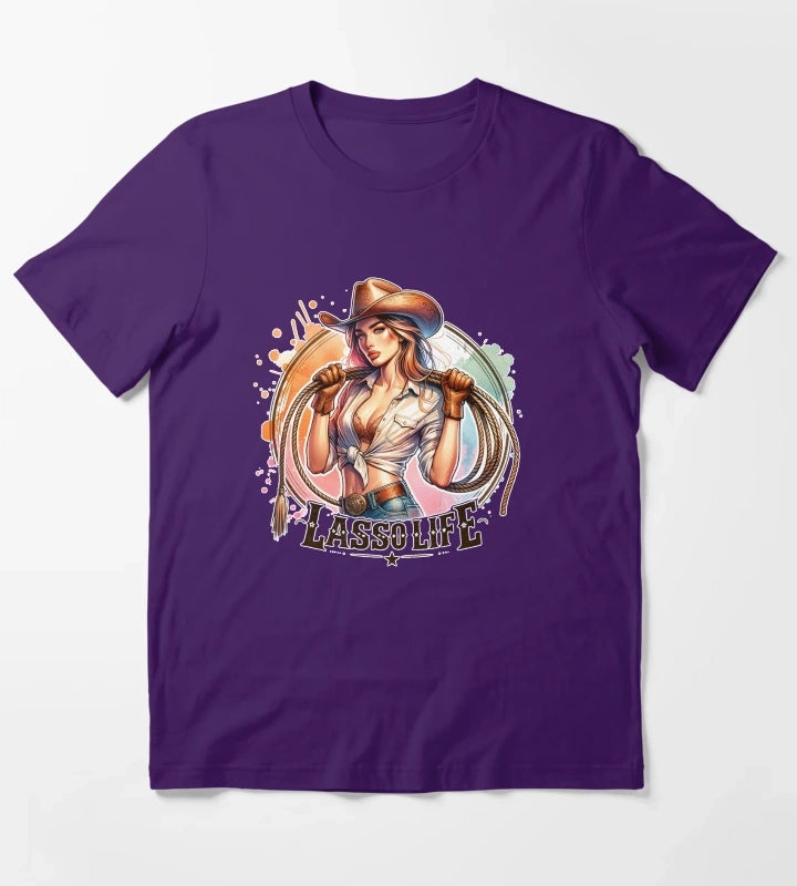Cowgirl Life Essentials Wild West Cowgirl Vibes Apparel Mugs Stickers More T-Shirt Purple