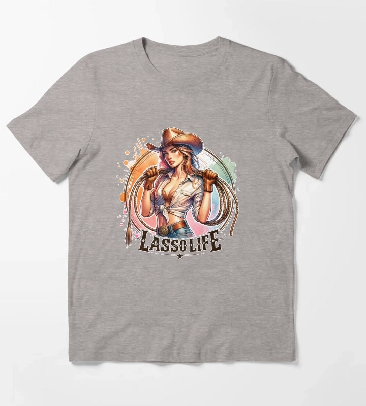 Cowgirl Life Essentials Wild West Cowgirl Vibes Apparel Mugs Stickers More T-Shirt Heather Grey