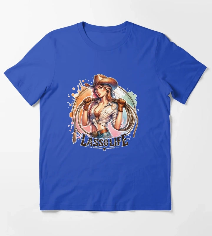 Cowgirl Life Essentials Wild West Cowgirl Vibes Apparel Mugs Stickers More T-Shirt Blue