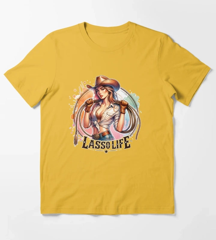 Cowgirl Life Essentials Wild West Cowgirl Vibes Apparel Mugs Stickers More T-Shirt Yellow