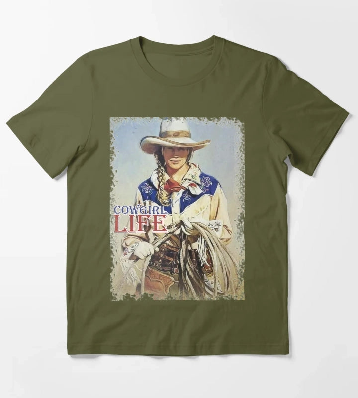 Cowgirl Life T-Shirt Olive Green