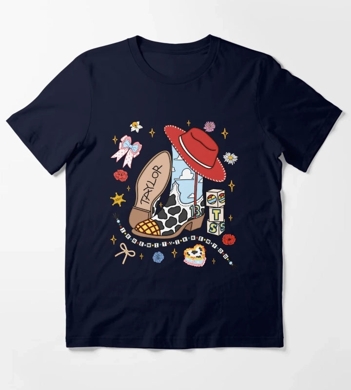 Cowgirl Like Me I Knew It I Knew You Funny Western TS Cowgirl Country Music T-Shirt Navy