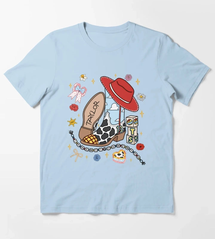 Cowgirl Like Me I Knew It I Knew You Funny Western TS Cowgirl Country Music T-Shirt Sky Blue