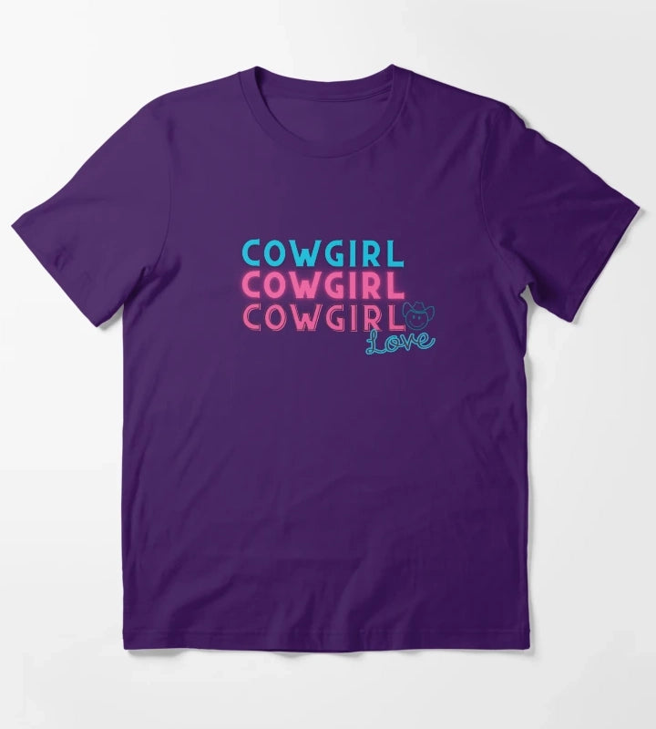 Cowgirl LovePink and Teal T-Shirt Purple