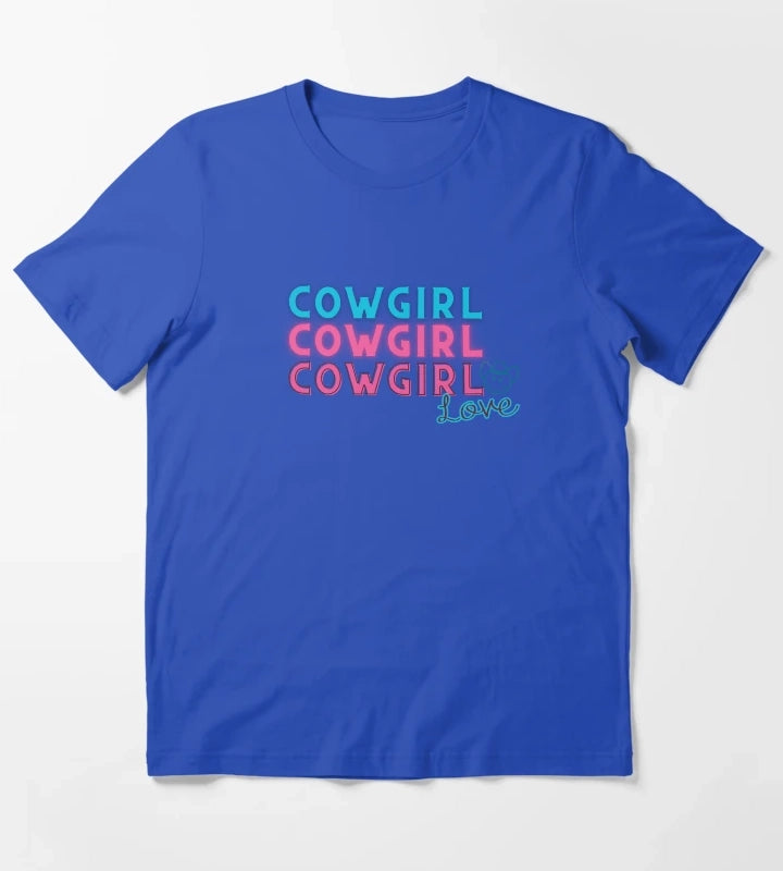 Cowgirl LovePink and Teal T-Shirt Blue