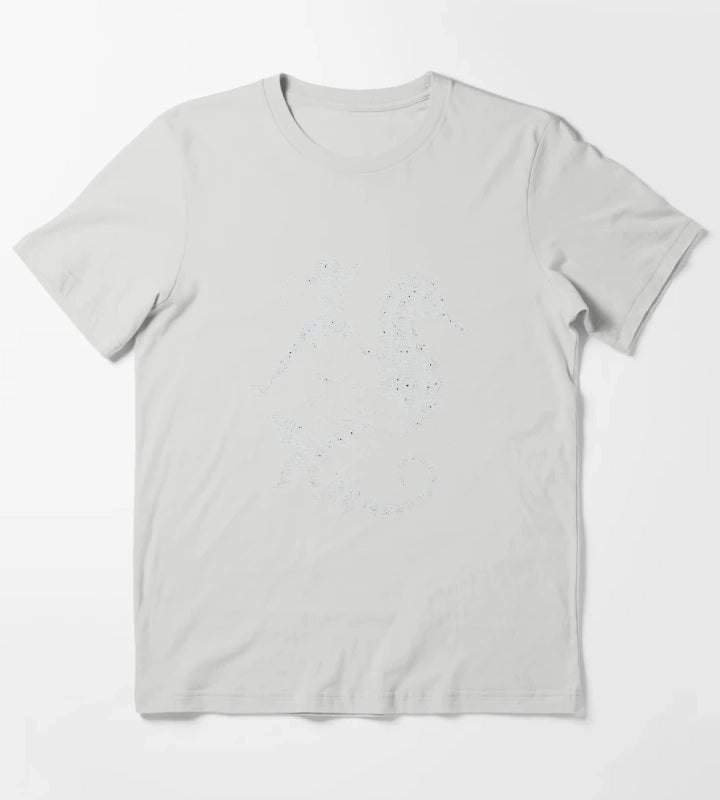 Cowgirl Mermaid Riding Seahorse T-Shirt Light Grey