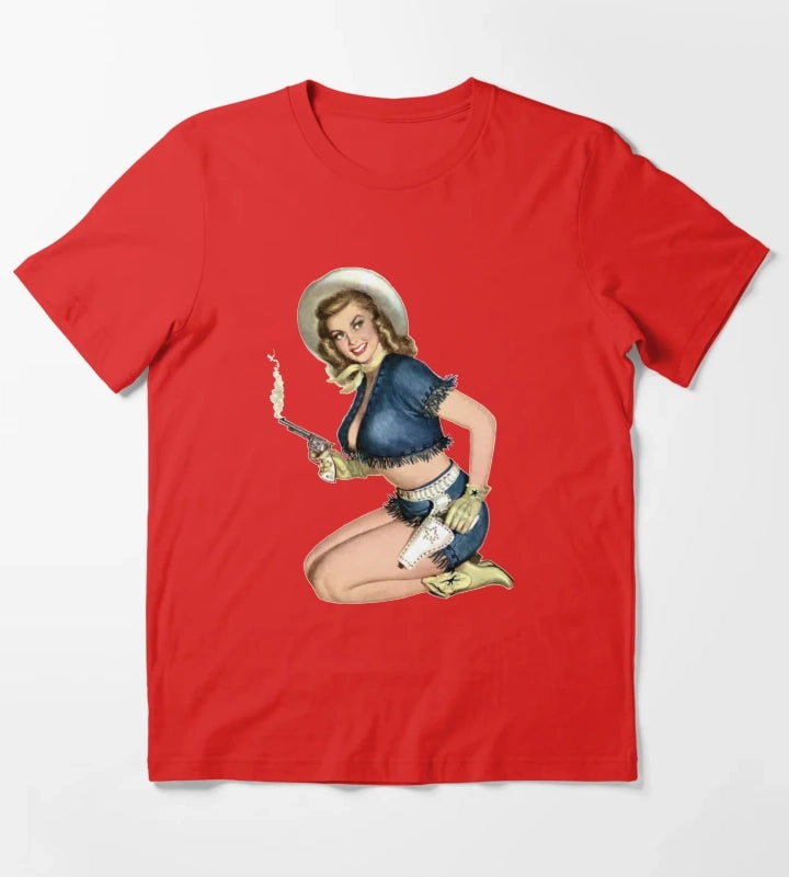 Cowgirl Pinup T-Shirt Red