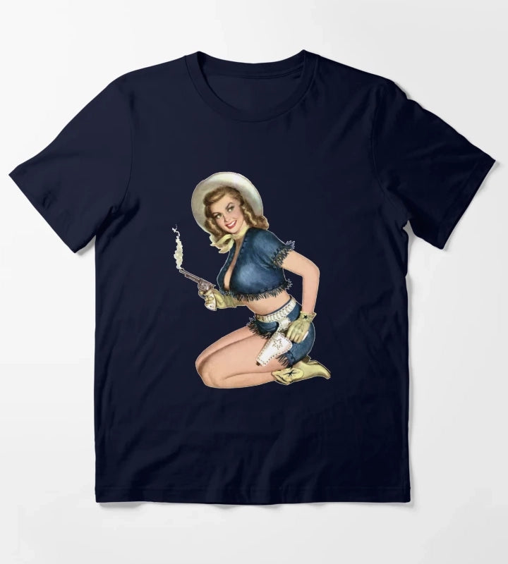 Cowgirl Pinup T-Shirt Navy
