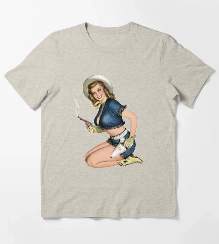 Cowgirl Pinup T-Shirt Cream
