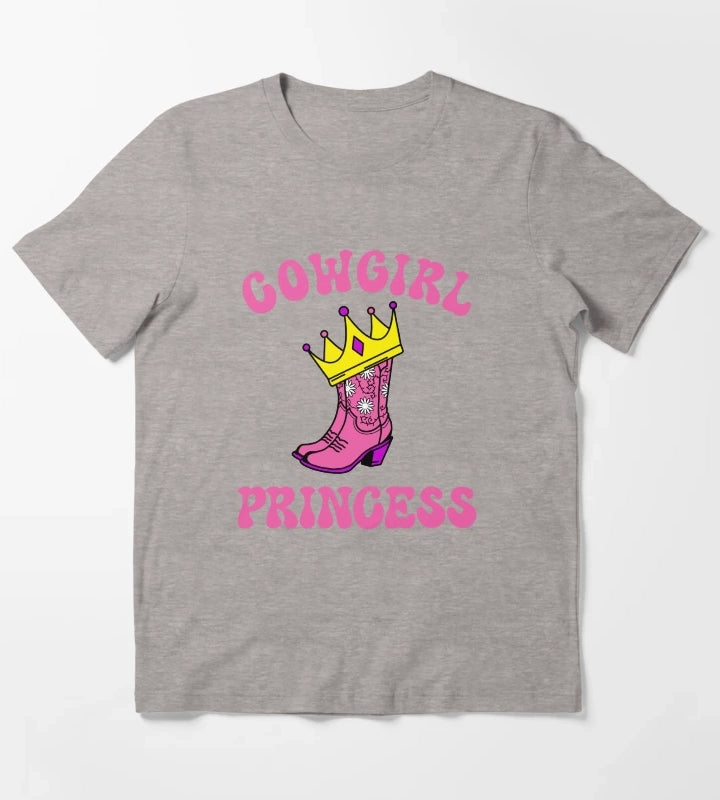 Cowgirl Princess Pink T-Shirt Heather Grey